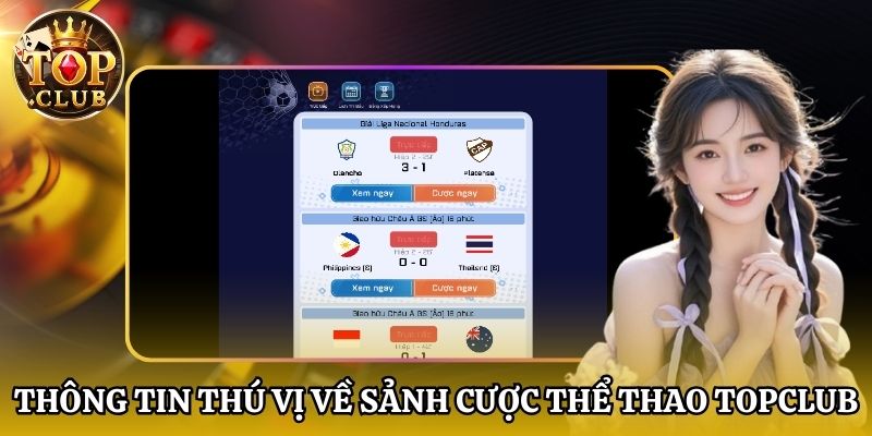 Thông tin thú vị về sảnh cược thể thao Topclub